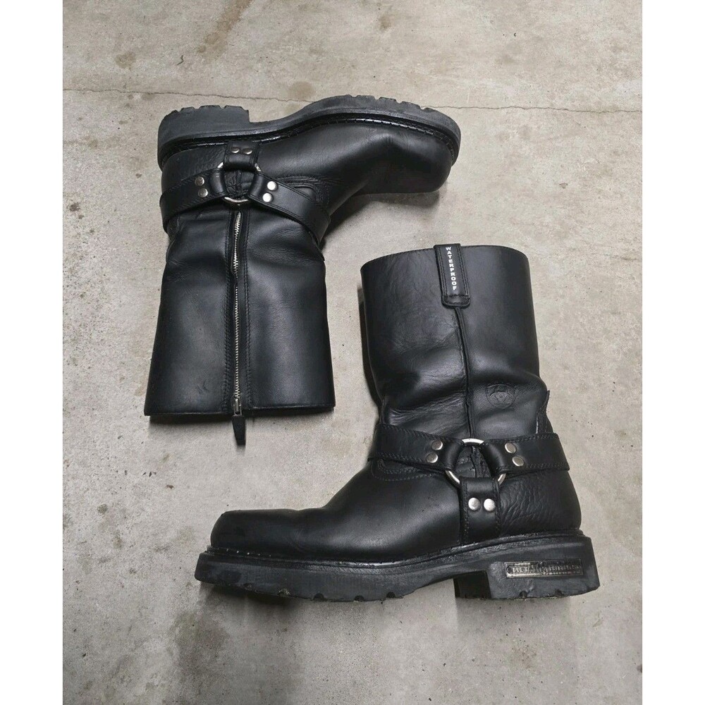 ARIAT Waterproof Motorcycle Mens Black Chunky Leather Boots Style 39965 Sz 11.5